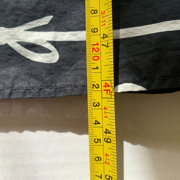 Umgee Womens Bow Tie Print Notched Contrast Velvet Trim Dress Ruffle Cotton Sz L - Picture 11 of 14